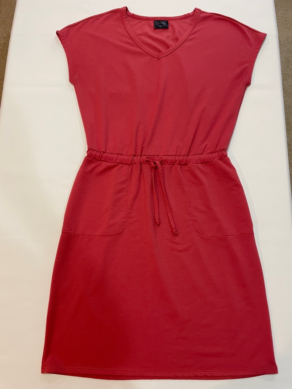 Women’s Red Drawstring Mini Dress - Picture 5 of 8